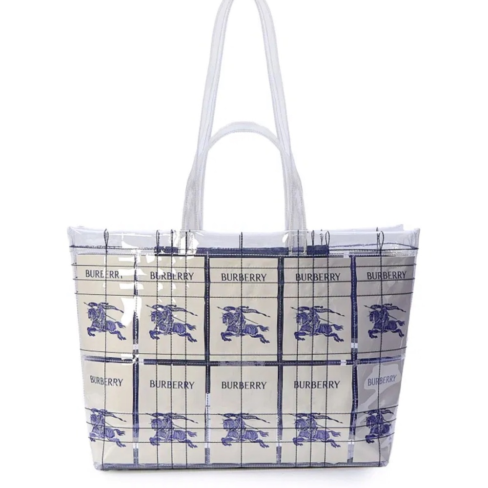 Burberry Blue and White EKD Tote Bag